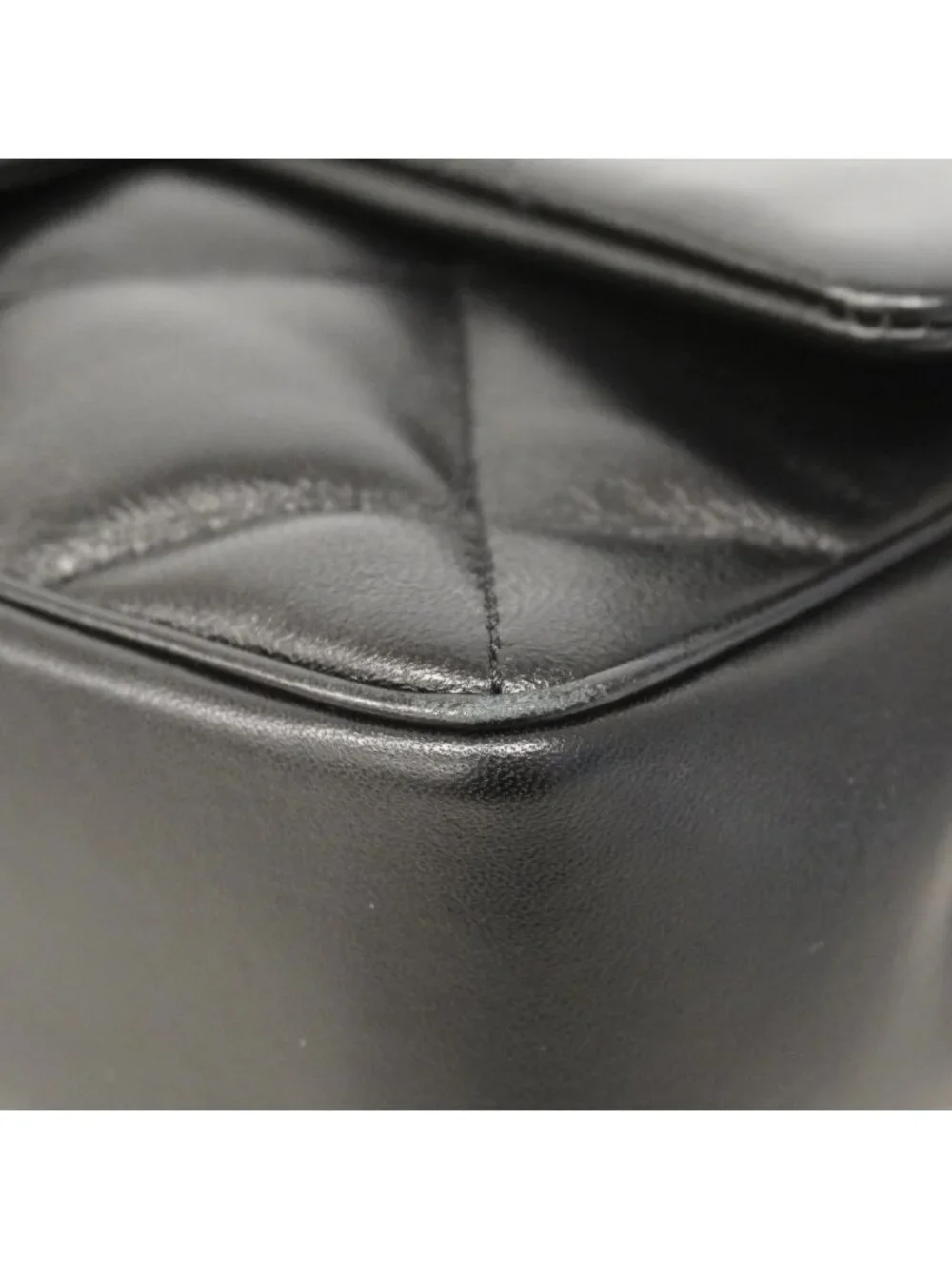 Chanel Handbag Quilted Lambskin Black Gold 2-Way Bag